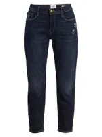 Le Garçon Mid-Rise Crop Roll Cuff Jeans