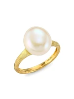 Africa 18K Yellow Gold & Freshwater Pearl Cocktail Ring