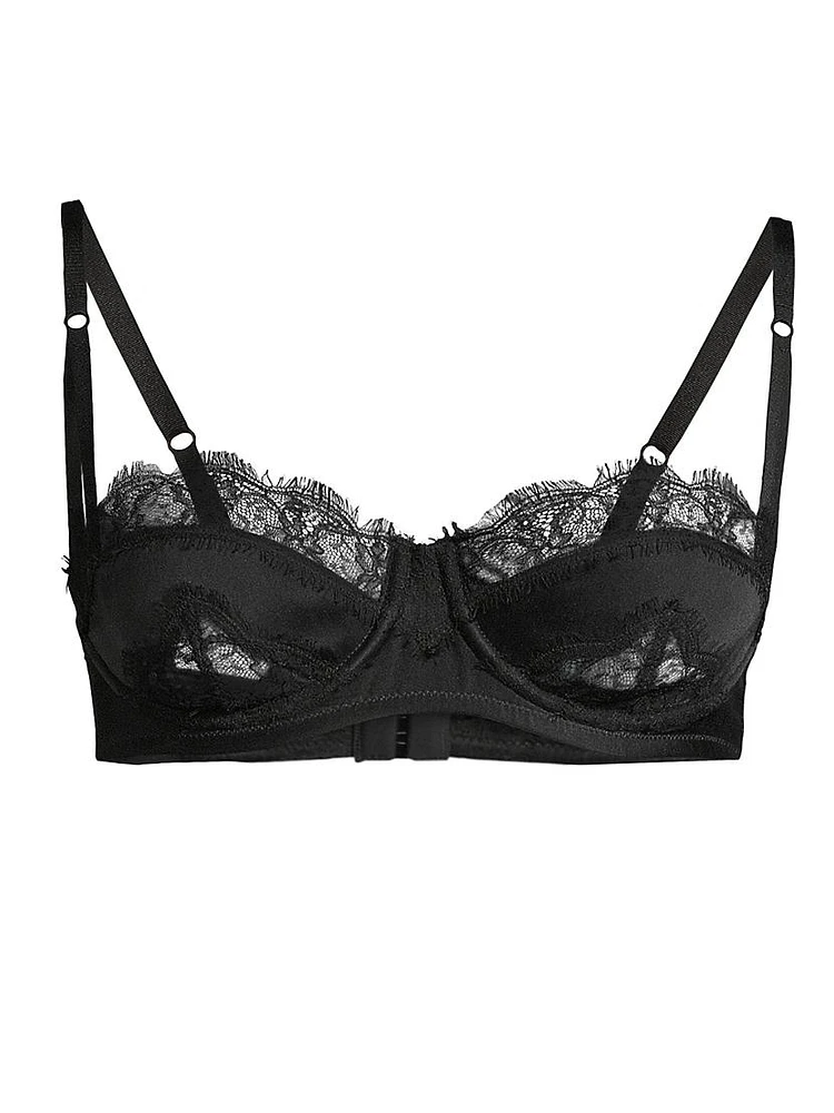 Lace Inset Balconette Bra