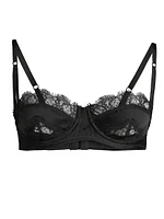 Lace Inset Balconette Bra