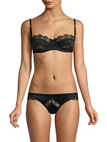 Lace Inset Balconette Bra