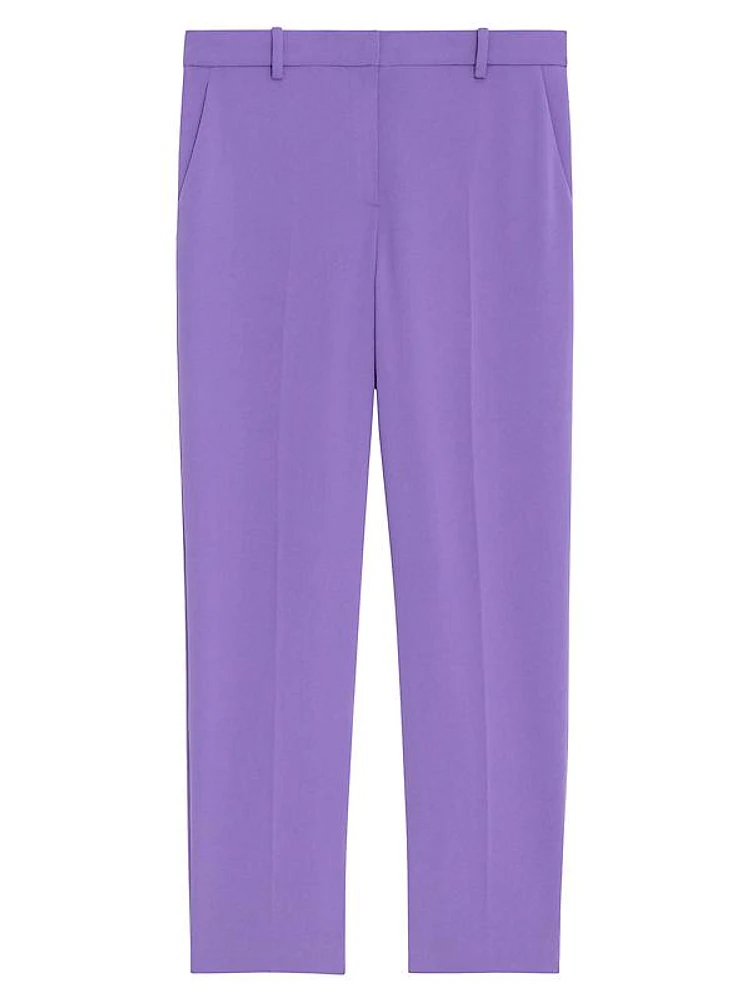 Crepe Cropped Tailered Trousers