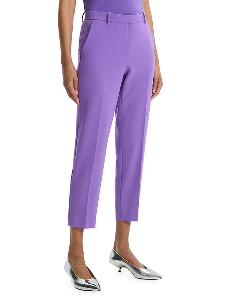 Crepe Cropped Tailered Trousers