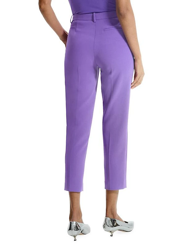 Crepe Cropped Tailered Trousers