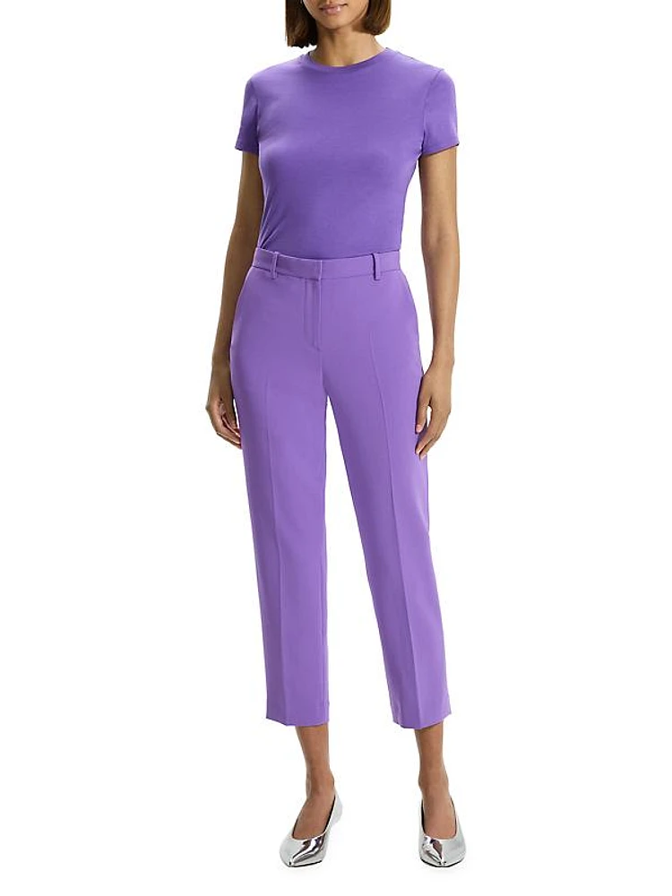 Crepe Cropped Tailered Trousers