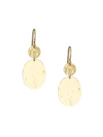 Classico 18K Yellow Gold Crinkle Snowman Drop Earrings