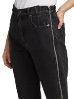 High-Rise Zip Detail Jeans