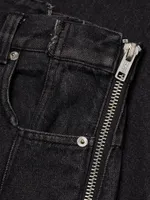 High-Rise Zip Detail Jeans