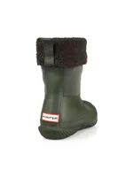 Roll Top Rubber & Neoprene Faux-Sherpa-Lined Boots