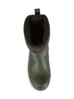 Roll Top Rubber & Neoprene Faux-Sherpa-Lined Boots