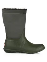 Roll Top Rubber & Neoprene Faux-Sherpa-Lined Boots