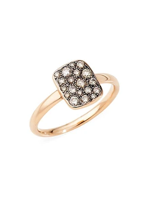 Sabbia 18K Rose Gold & Brown Diamond Rectangular Ring