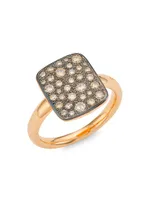 Sabbia 18K Rose Gold & Brown Diamond Rectangular Ring