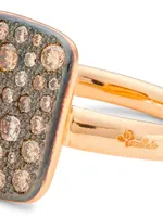 Sabbia 18K Rose Gold & Brown Diamond Rectangular Ring