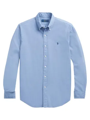 Garment-Dyed Classic-Fit Oxford Shirt