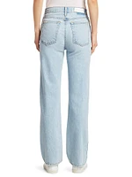 High-Rise Ripped-Knee Loose Jeans