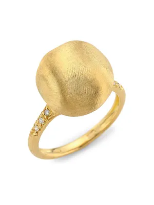 18K Yellow Gold & Diamond Cocktail Ring