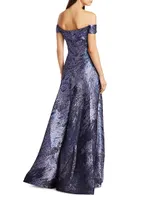 Brocade Off-The-Shoulder Gown