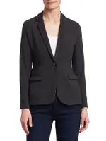 French Terry Single-Button Blazer