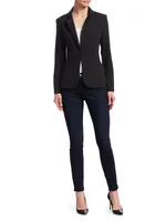 French Terry Single-Button Blazer