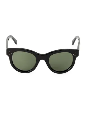 48MM Havana Square Sunglasses
