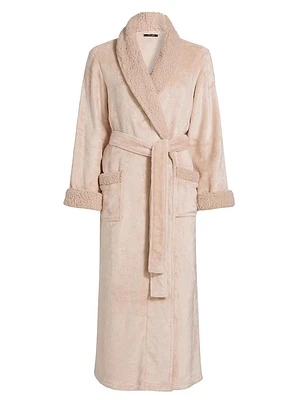 Faux-Shearling Sherpa Robe