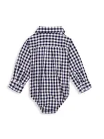 Baby's Gingham Shirt Bodysuit