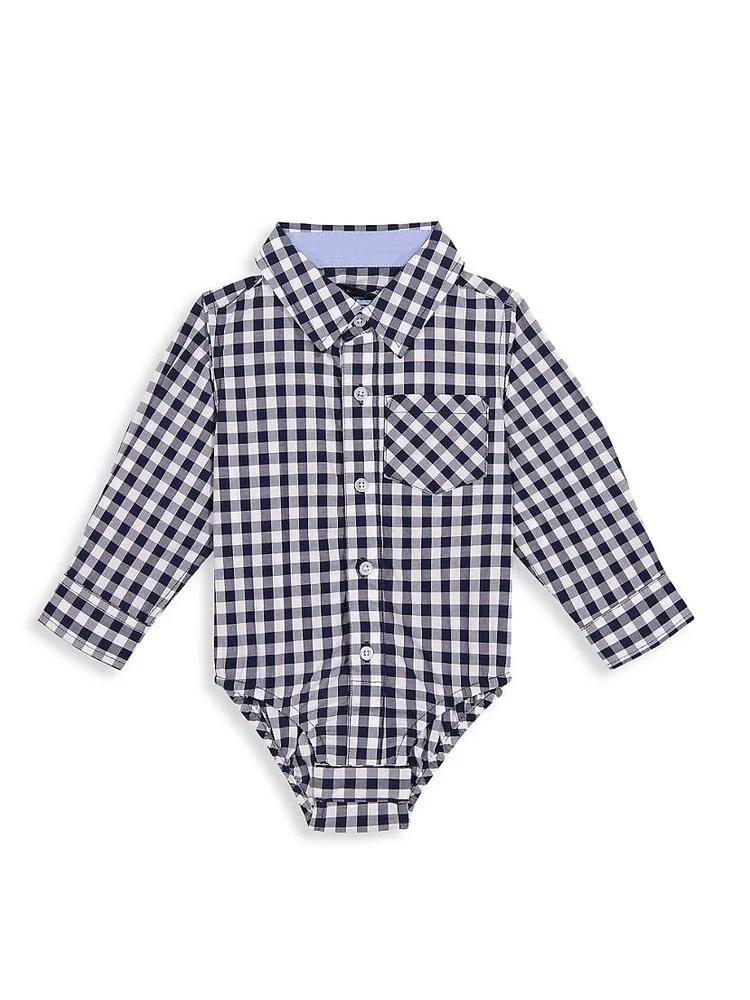 Baby's Gingham Shirt Bodysuit