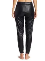 Faux Leather Joggers