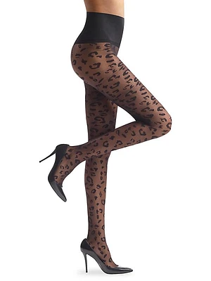 Leopard Print Sheer Tights