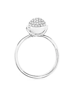 Small Bouton 18K Gold & Diamond Pavé Ring