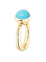 Large Bouton 18K Yellow Gold & Turquoise Ring