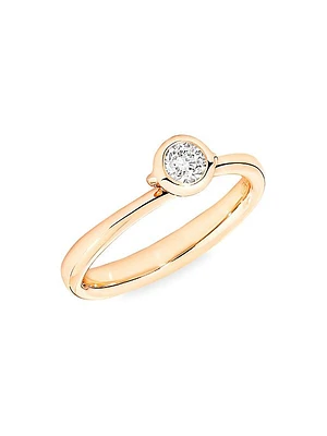 Classic Bouton 18K Rose Gold & Diamond Pavé Ring