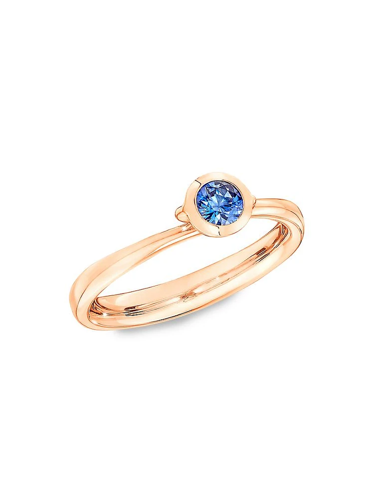 Bouton 18K Rose Gold & Blue Sapphire Ring