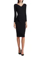 Kaya Pleated Detail Sheath Dress