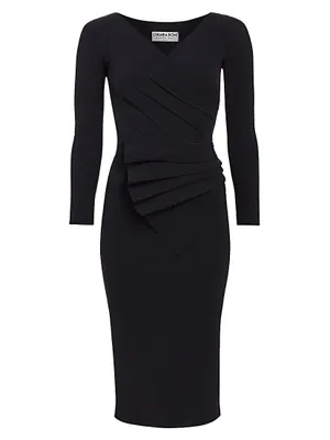 Kaya Pleated Detail Sheath Dress