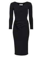 Kaya Pleated Detail Sheath Dress