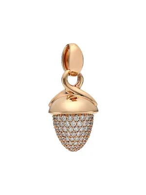 Mikado Bouquet 18K Rose Gold & Diamond Pavé Acorn Pendant