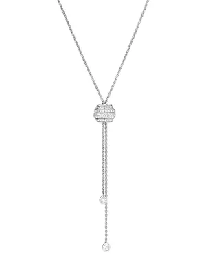 Possession 18K White Gold & Diamond Lariat Pendant Necklace