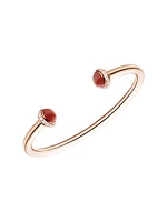 Possession 18K Rose Gold, Carnelian & Diamond Open Bangle Bracelet