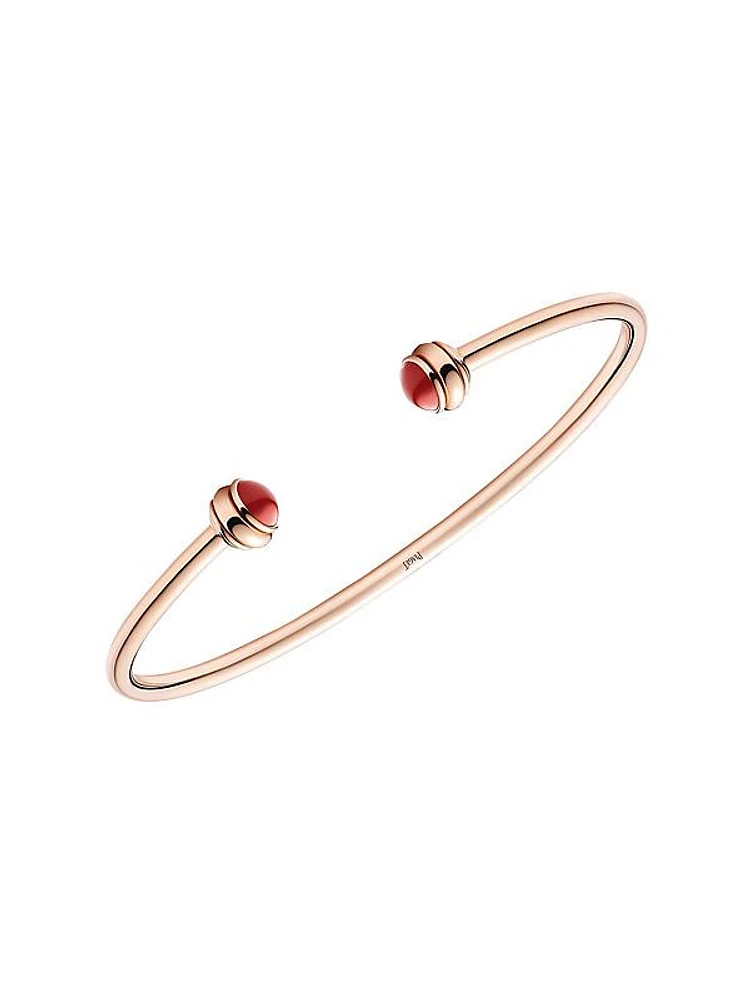 Possession 18K Rose Gold & Carnelian Open Bangle Bracelet