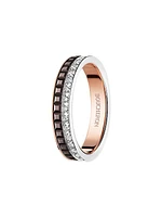 Unisex Quatre Classique Tri-Tone 18K Gold, PVD & 0.25 TCW Diamond Wedding Band