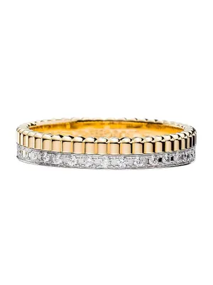 Quatre Radiant Edition Two-Tone 18K Gold & 0.25 TCW Diamond Wedding Band