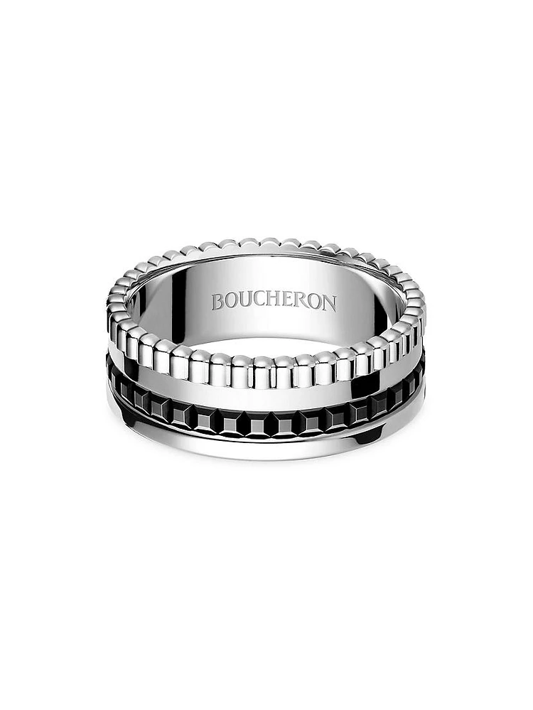 Unisex Quatre Black Edition 18K White Gold & PVD Ring