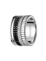 Quatre 18K White Gold, Black PVD & 0.51 TCW Diamonds Ring