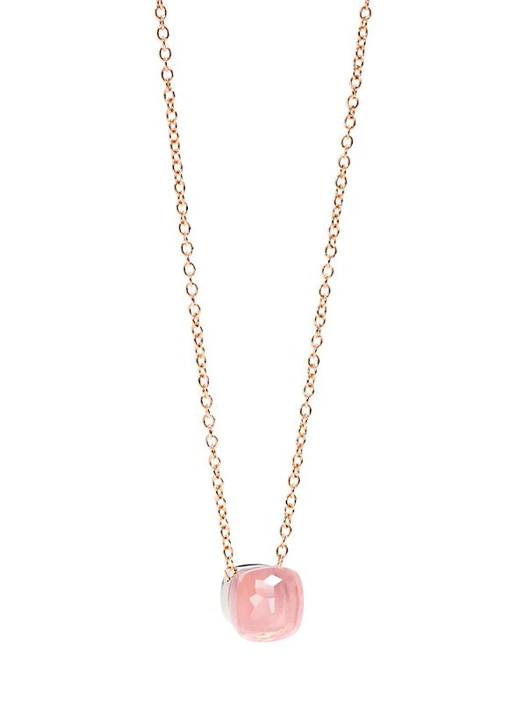 Nudo 18K Rose Gold & White Gold & Rose Quartz Pendant Necklace