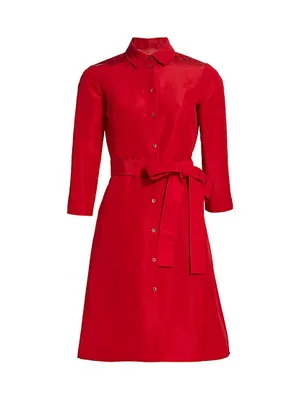 Bracelet Sleeve Silk Shirtdress