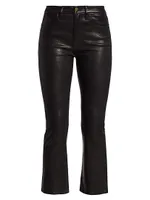 Le Crop High-Rise Mini Bootcut Leather Pants