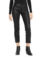 Nico Mid-Rise Cigarette Leather Pants