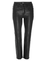 Nico Mid-Rise Cigarette Leather Pants